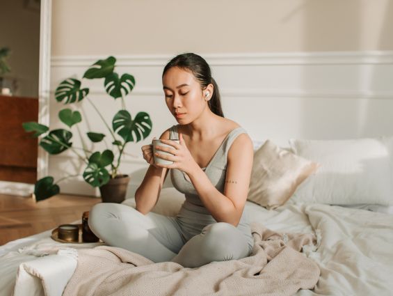 T3 Yogi drinking tea